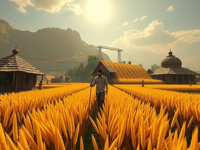 Grain Gathering Prodigies gameplay showing crop harvesting